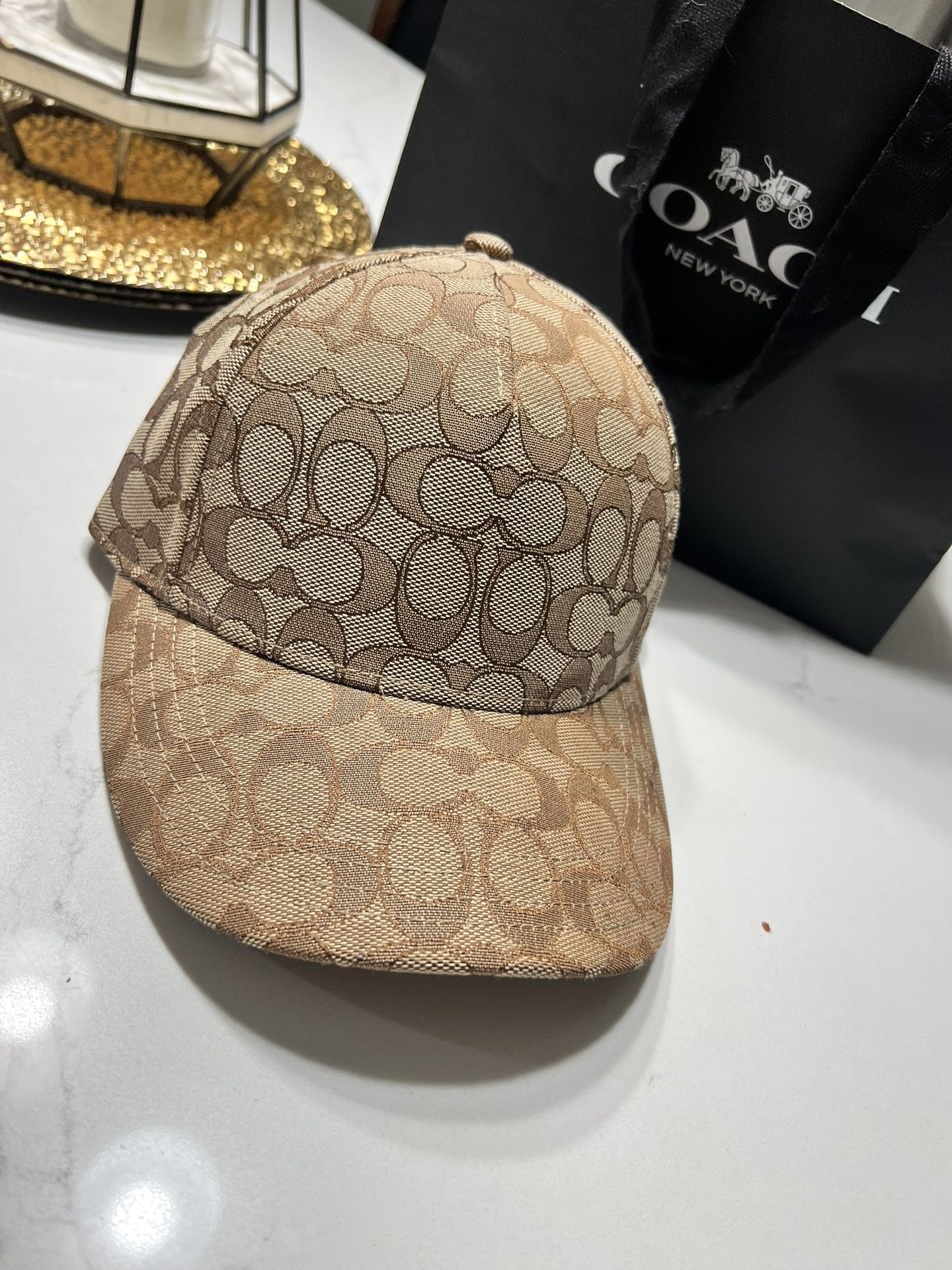 Coach Signature Monogram Cap – Authentic – Like New