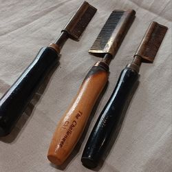 Set Of 3 Vintage Straightening Combs