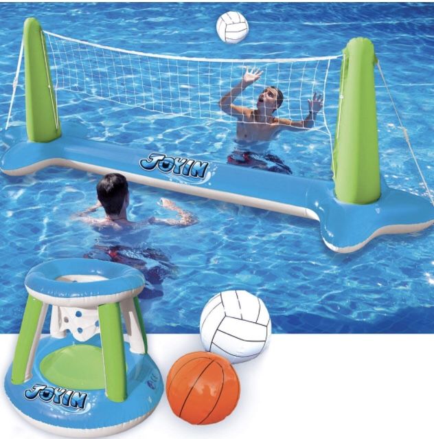 Summer Floaties, Volleyball Court (105”x28”x35”)|Basketball (27”x23”x27”