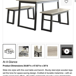 Signature Design by Ashley Waylowe 3-Piece Two-Tone Rectangular Dining Table Set