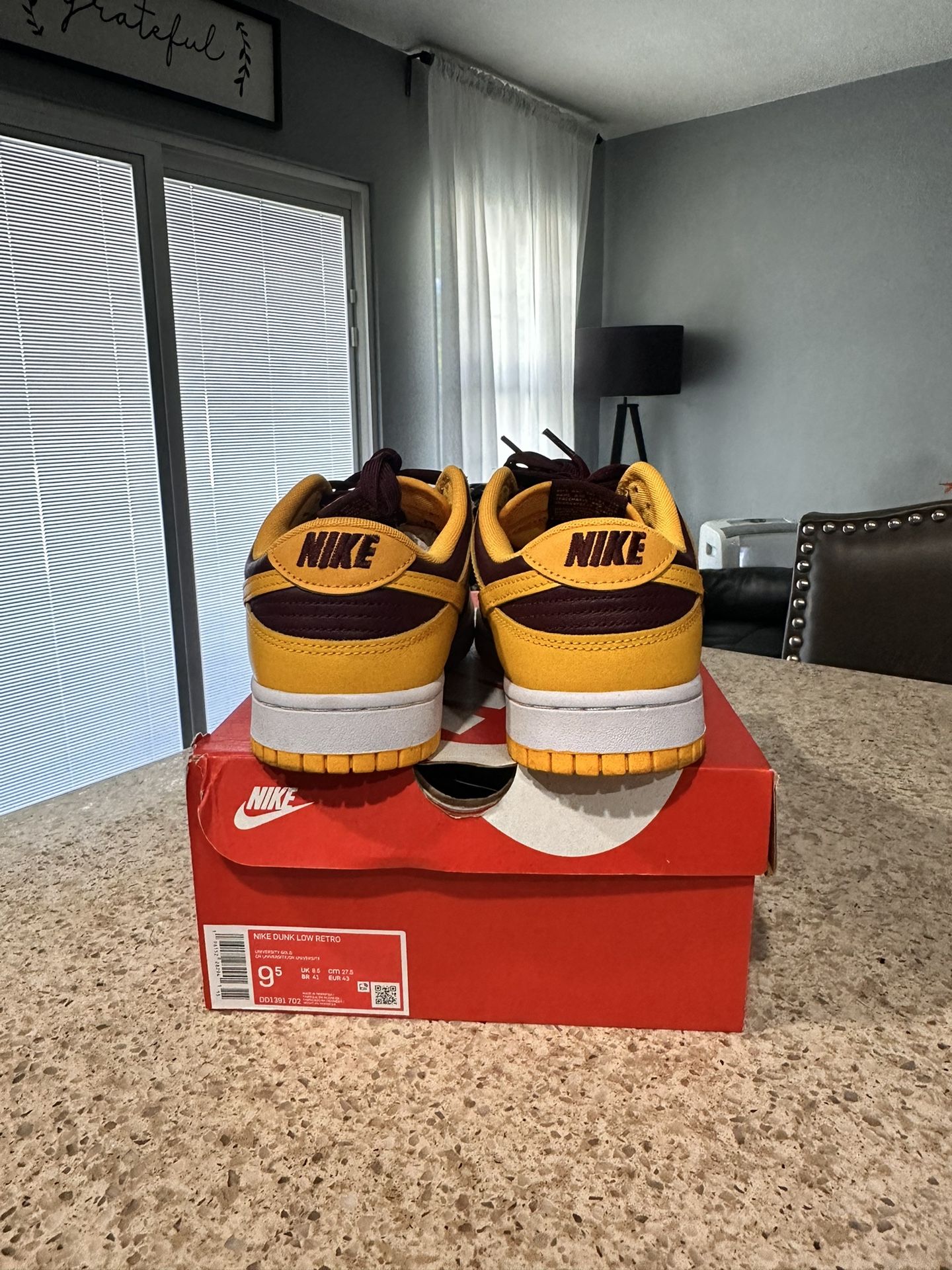Nike Dunk Low Retro University Gold ASU Size 9 Men’s -10.5 Women New In Box Nike Dunk Low ASU size 9.5 main image 3