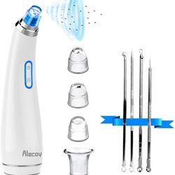 Blackhead Remover Vacuum - USB Rechargeable Blackhead Suction Device with 4 Adjustable Suction Levels and 4 Removable Probes - Pore Vacuum Suction