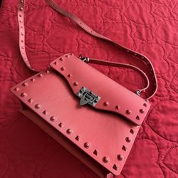 Soft-Touch Red Jelly Bag with Matte Studs
