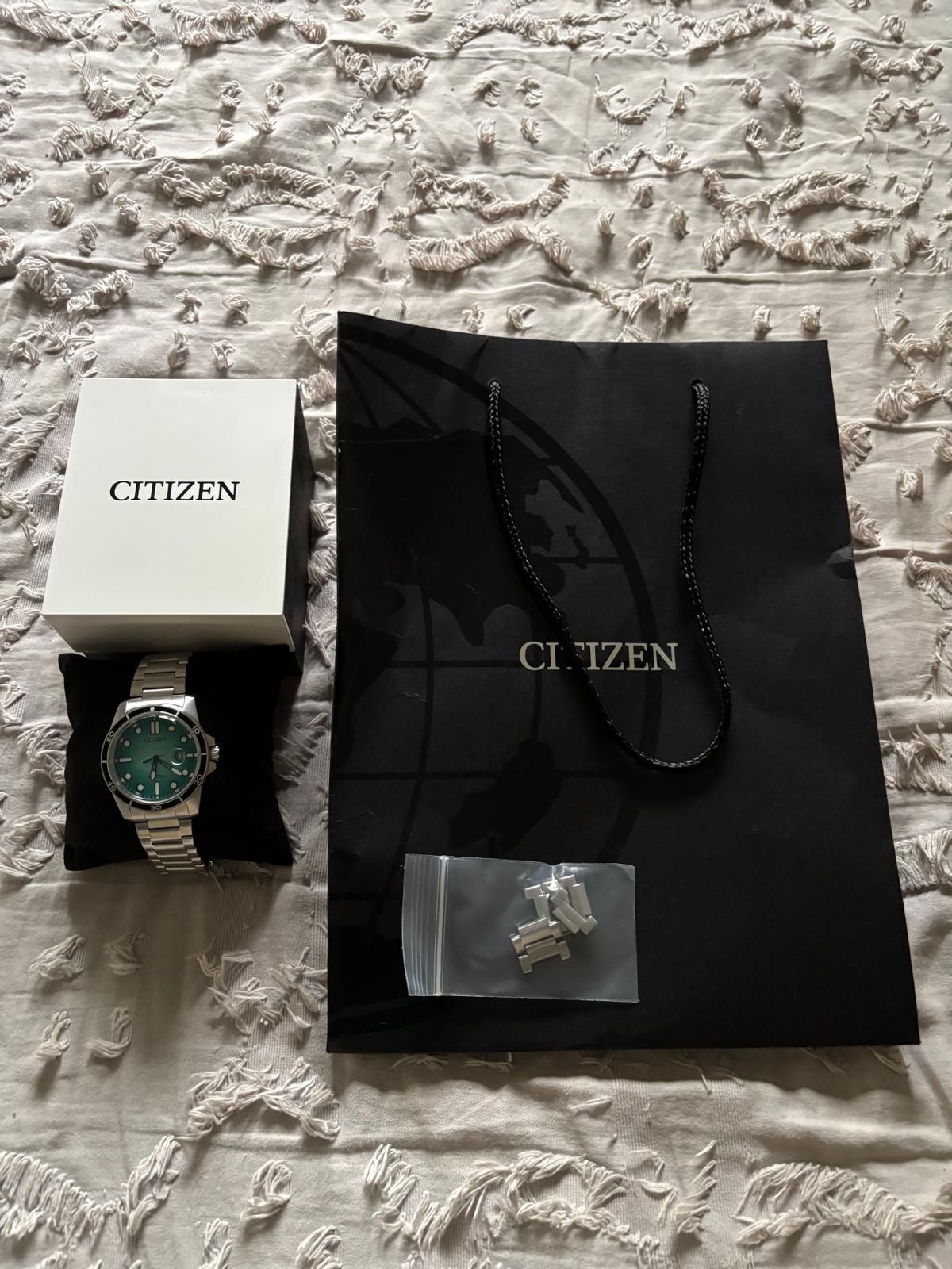 Citizen Promaster Eco-Drive Dive Watch – Turquoise Dial, Box & Links, Like New