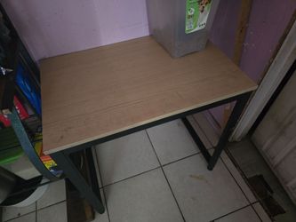 Wooden Top Table with Metal Legs