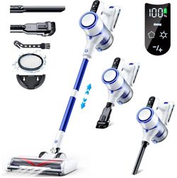 Cordless Vacuum Cleaner, Powerful Suction Stick Vac with Tangle-Resistant Design, Up to 50 Minutes, Rechargeable