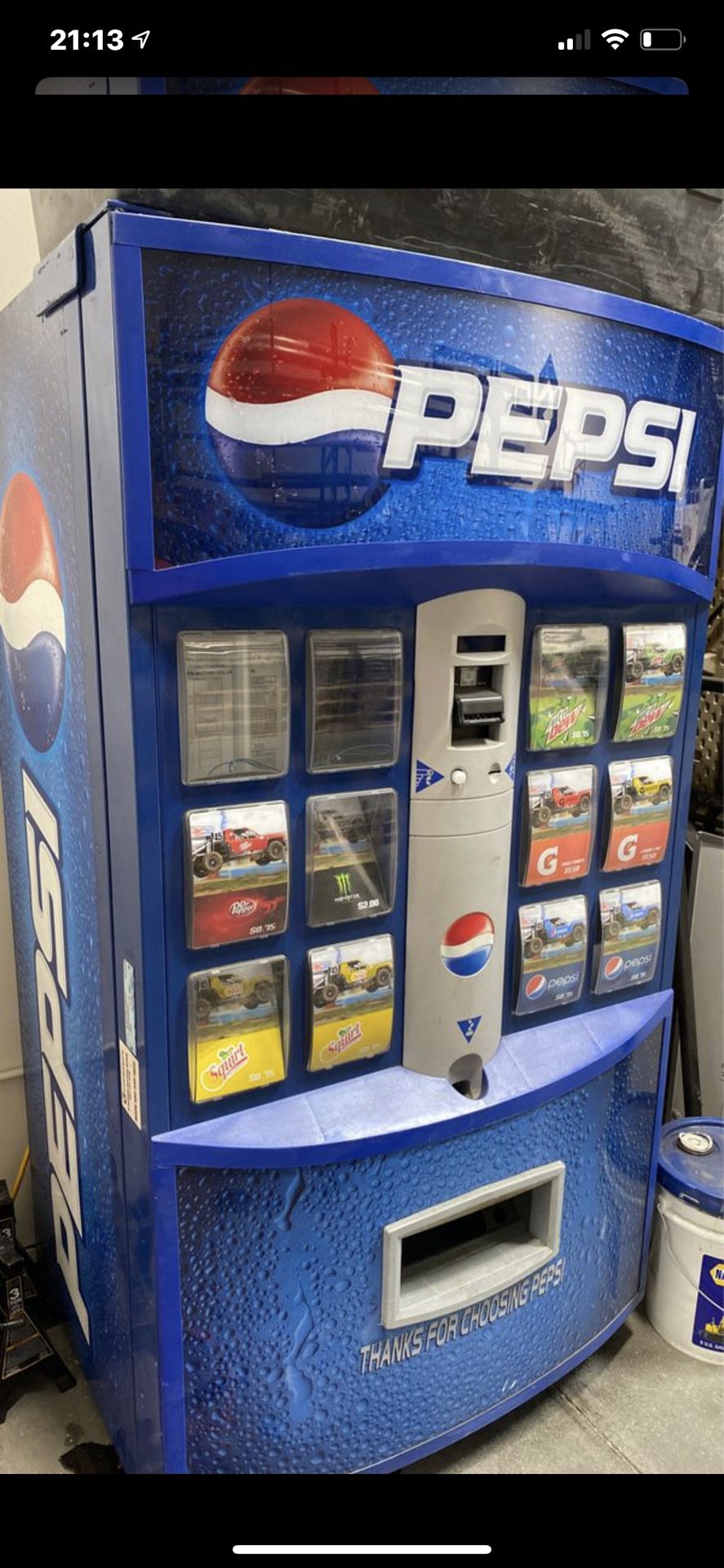 Pepsi soda machine.