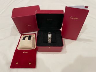 Cartier Tank Must Steel Ladies 22MM Quartz WSTA0051 + Black Calf Leather Strap