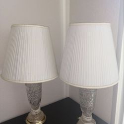  2 vintage crystal lamps 
