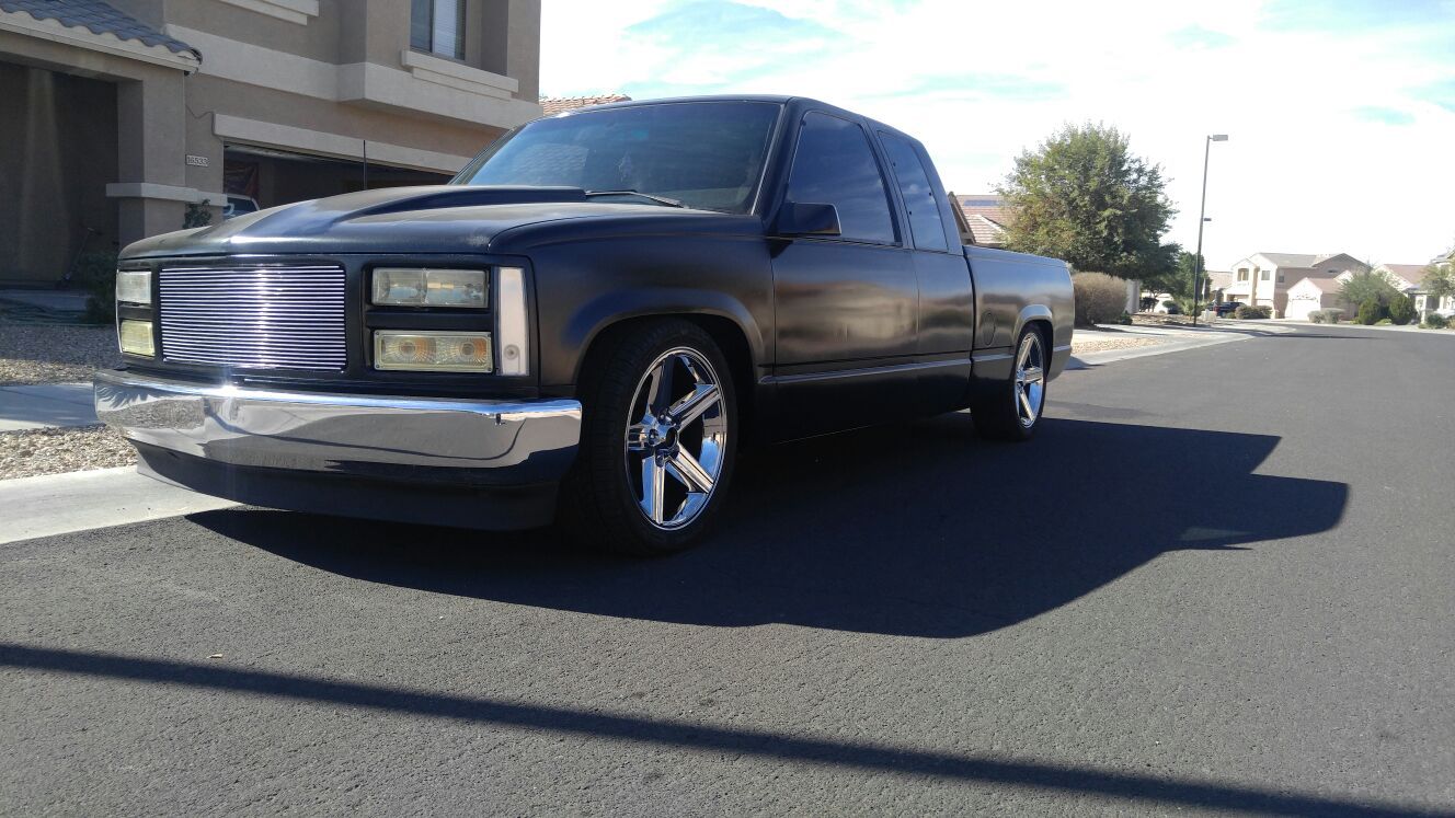 Last day for sale GMC Sierra\ chevy silverado custom lowered truck on iroc 20s