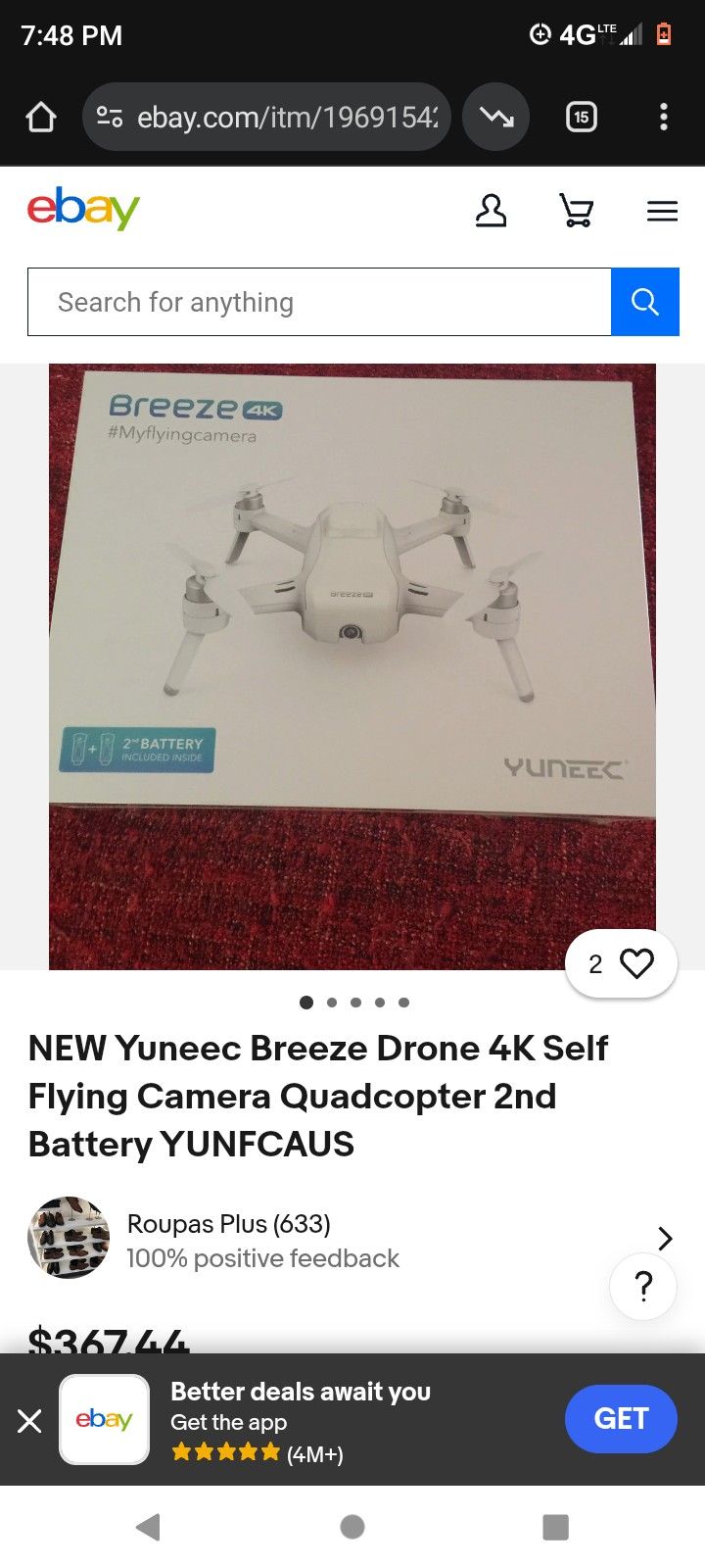 4k Breeze Drone With 2 Batters