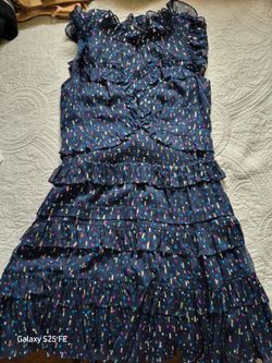 Navy Blue Tiered Ruffle Dress