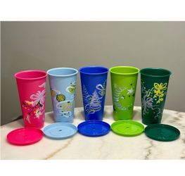 Brand new Set of 5 Starbucks Reusable cold cups Tumblers 24oz