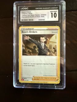 CGC 10 Pokémon Boss's Orders Holo Trainer Trading Card Game Classic 019/034 2023