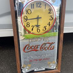 Vintage Coca Cola Mirrored Wall Clock