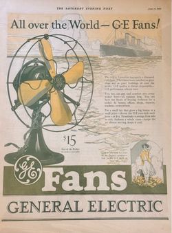 Original 1925 General Electric GE Fans Vintage Magazine Ad
