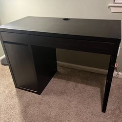 Black IKEA Office Desk With Drawers