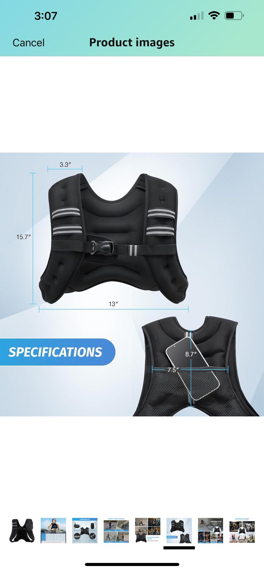 8 Lb Weighted Vest