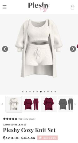 Pleshy Cozy Knit 3 Pc Set Size Medium