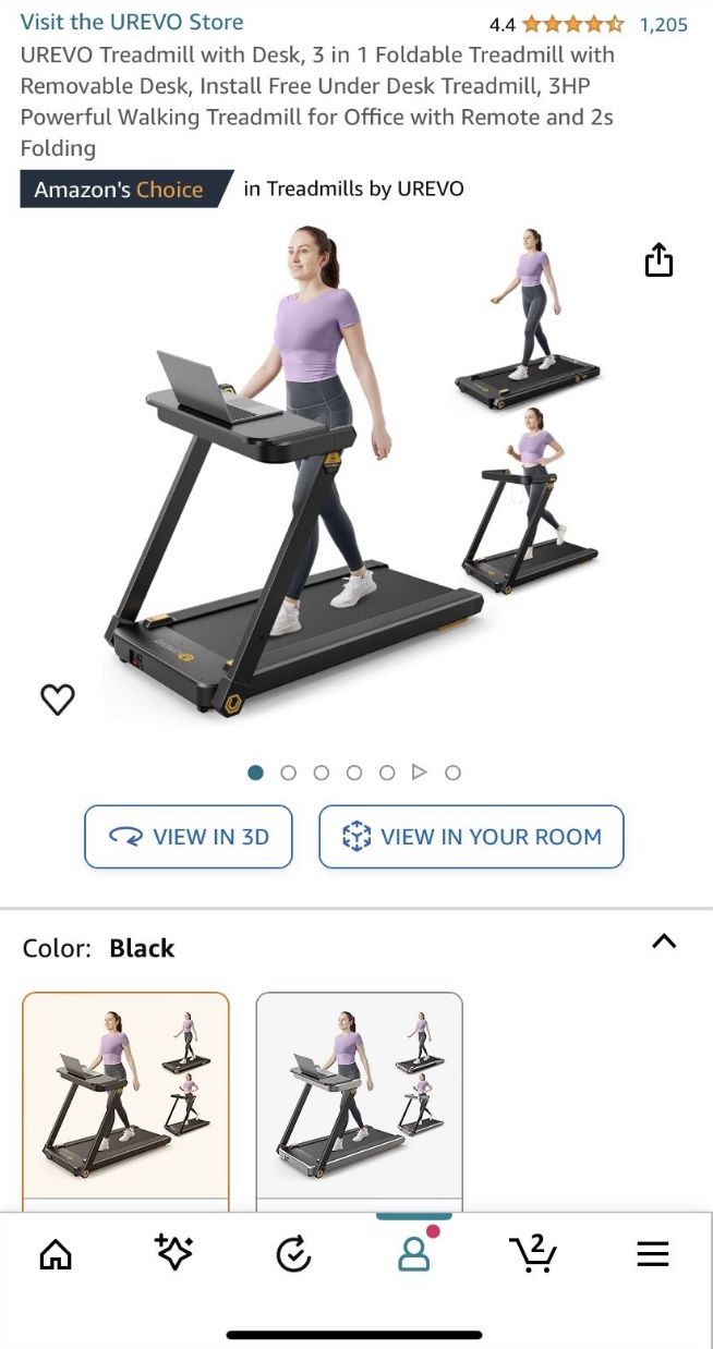 UREVO 3 in 1 foldable Treadmill walking, running, working treadmill