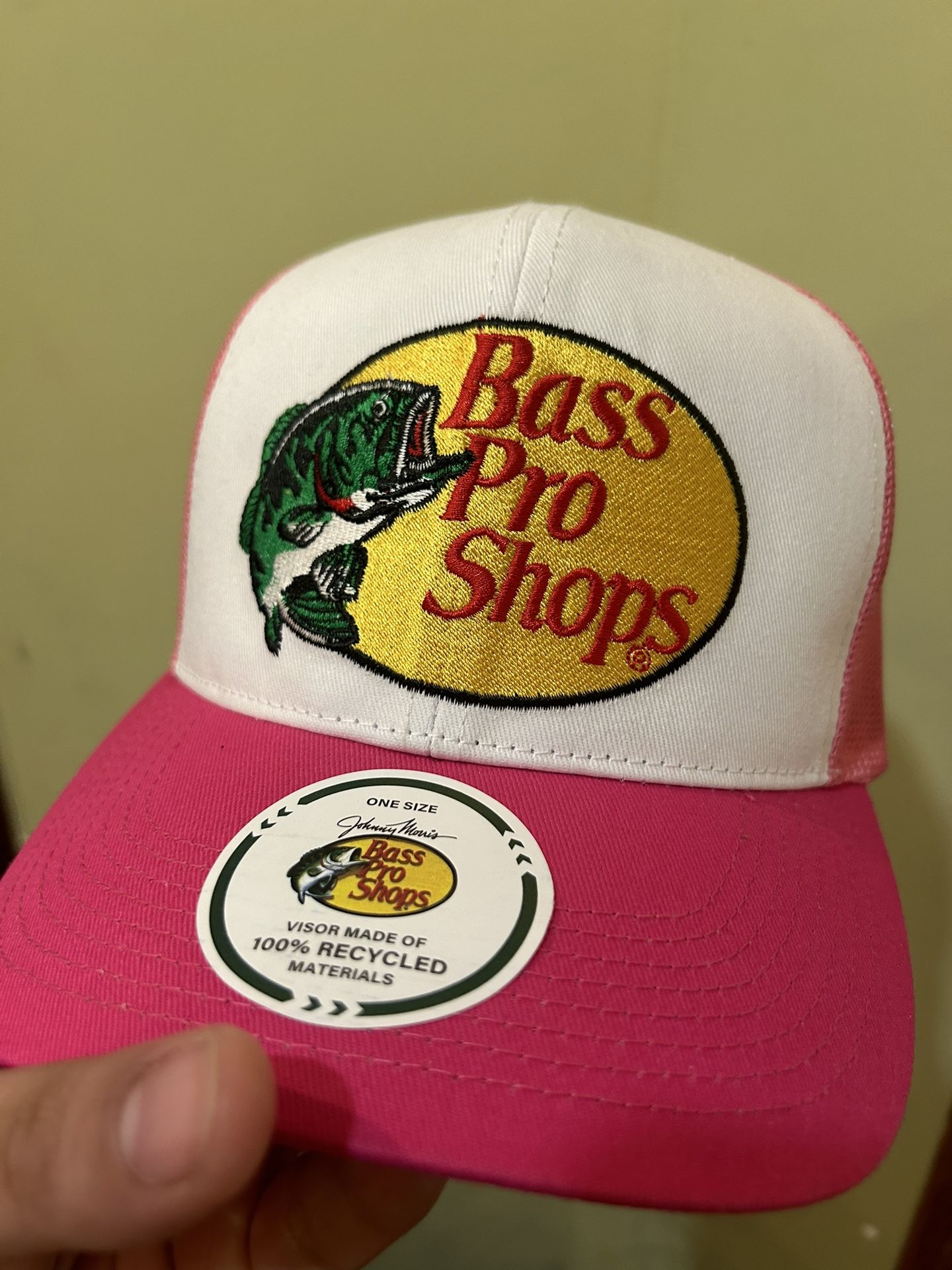 Original Embroidered Bass pro trucker hat (pink) 