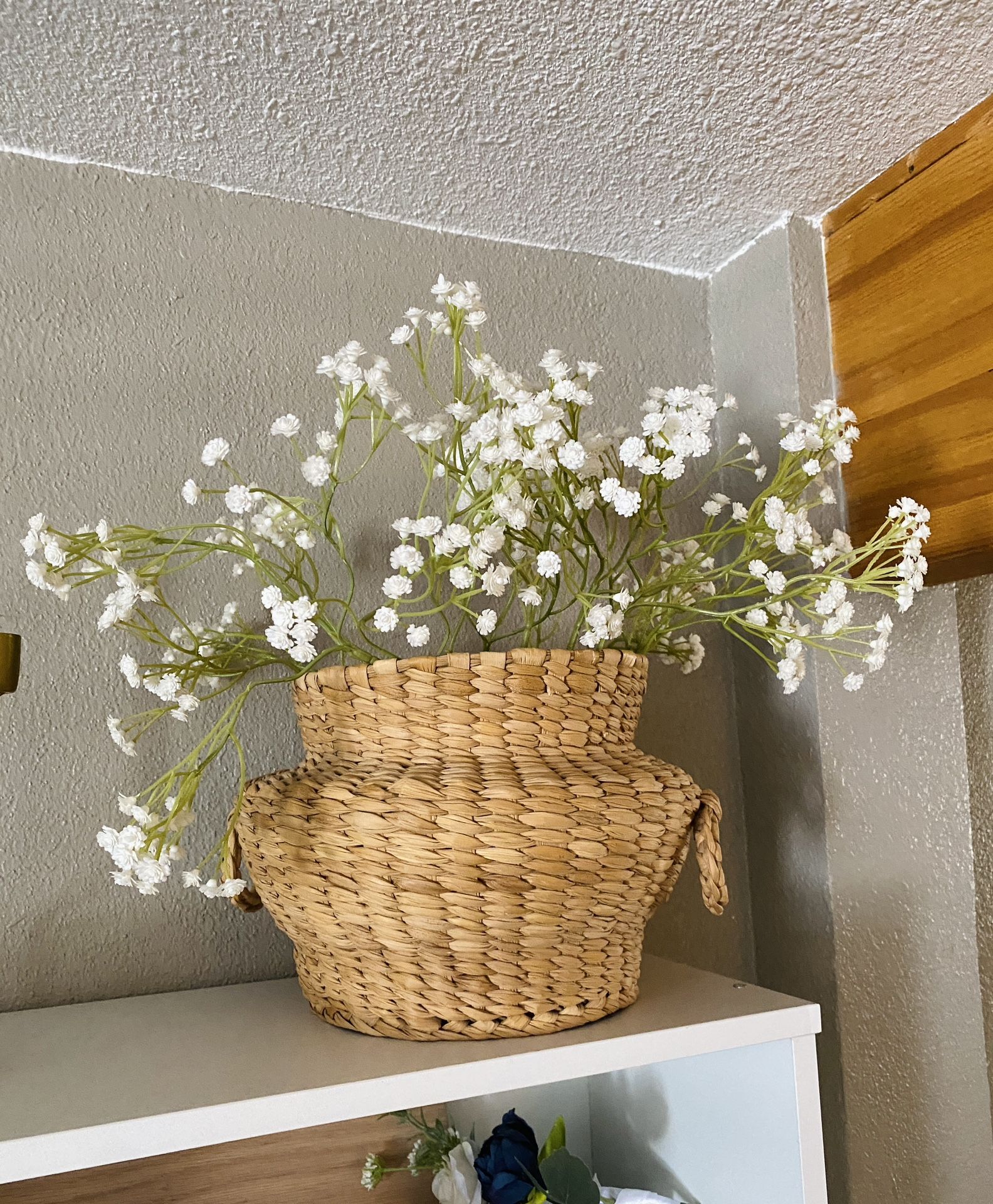 Wicker Basket Vase With Handles