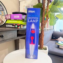 Urban Shop, 16" red  LED Motion Volcano Lamp, red Wax in Pink Liquid
