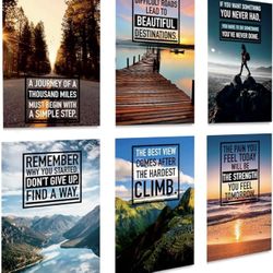 Motivational wall decor - Positive Affirmations, Uplifting Quotes, Wall Art Decor for Office, Home, Gym - Set of 6 11x17" Inspirational Motivational P