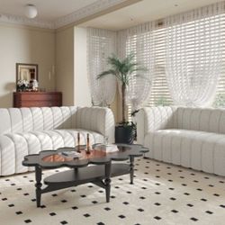Brand New Off White Modern Style Sofa & Loveseat