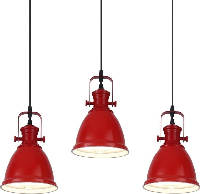 3 Pack RED Pendant Lights Kitchen Island, Vintage 6.5’’ Farmhouse