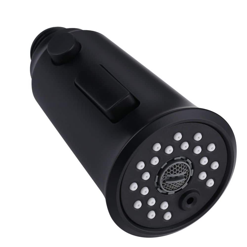 1/2 in. Kitchen Faucets Head with 3-Spray Modes in Matte Black