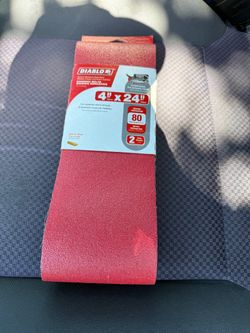 DIABLO 4 in. x 24 in. 80-Grit Sanding Belts