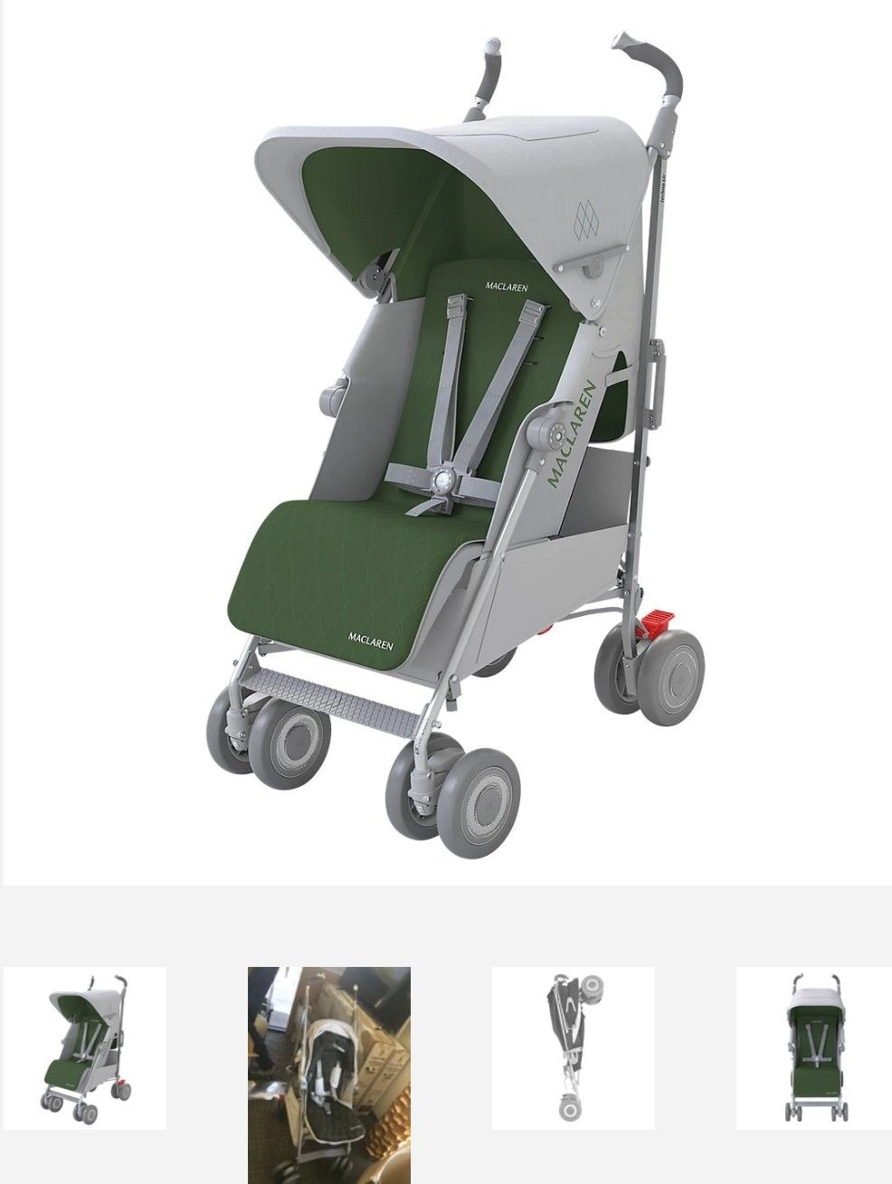 Maclaren Techno XLR Stroller, Silver/Highland Green
