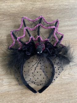 Halloween Spider Web Headband with Veil