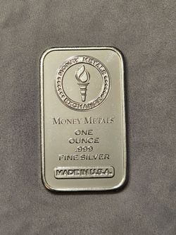 1 Troy Ounce .999 Fine Silver Bullion Bar