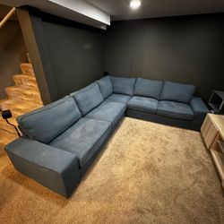 IKEA KIVIK 5-Seat Sofa Couch Sectional - Gunnared blue