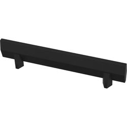 Our price: $1.60 PER + Sales tax. {TEN} Gathered blade kitchen cabinet furniture handle 3 3/4” hole to hole. Finish: matte black. MSRP: $2.56 PER