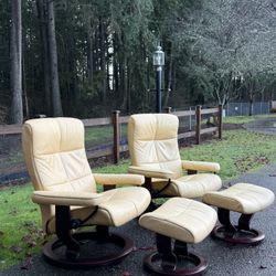 Ekornes Stressless  Chair And Ottoman Set Of 2 