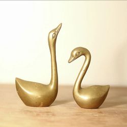 $29 Vintage Brass Swans Mid Century Set
