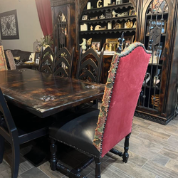LAST CHANCE MOVING NOW- 3/11 Dining Table with 8 seats  (6 chairs & 2 captain/king chairs)