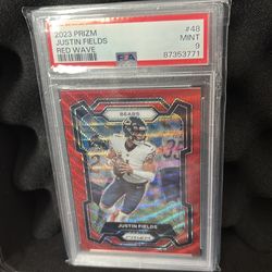 2023 PANINI PRIZM | RED WAVE [#66/149]JUSTIN FIELDS 48 MINT PSA 9