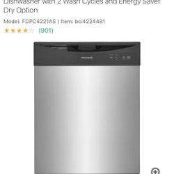 24 Inch Wide 14 Place Setting Built-In Front Control Dishwasher with 2 Wash Cycles and Energy Saver Dry Option