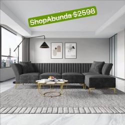 Sectional Velvet Couch