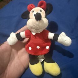 Hong Kong Disneyland Minnie Mouse Plush Keychain Backpack Clip Doll Toy 7”