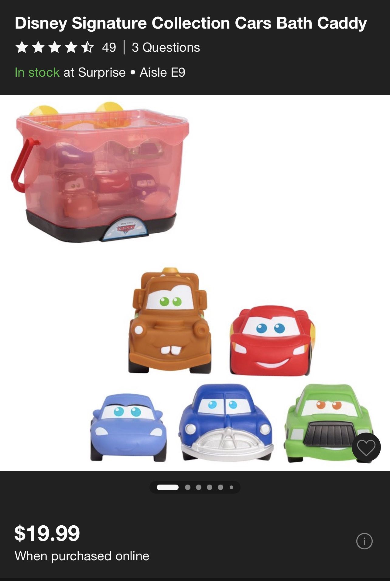 Disney Pixar Cars Bath Toys