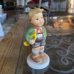 Vintage 1983 First Edition Schmid Hummel Ornament "Boy With Bugle" 4.5 In Tall
