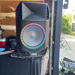 ION Large Portable Speaker And Karaoke Machine With Stand And lights