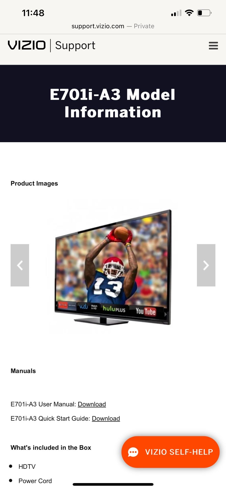 VIZIO E701iA3 70inch 1080p 120Hz Razor LED Smart HDTV for Sale in