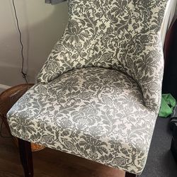 Grey And White Accent Chair