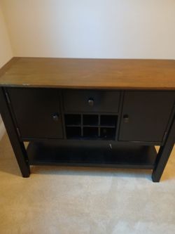 Wood Top Buffet Sideboard with Wine Rack